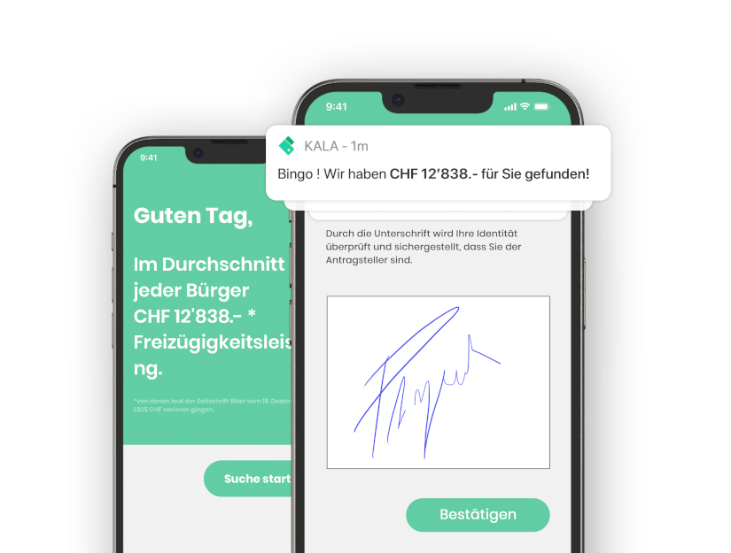 Die Kala-App ermöglicht es Ihnen, Ihre verlorenen Vermögenswerte wiederzufinden.