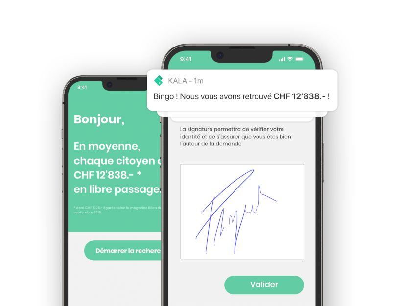 L'application Kala permet de retrouver vos avoirs égarés.